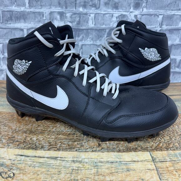 Nike Air Jordan 1 Mid TD Black WhiteFootball Cleat FJ6805-001 Mens Size 16 main image 9